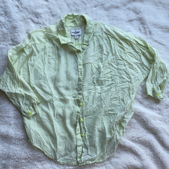 American Eagle Green Button Downs - Picture 6 of 6
